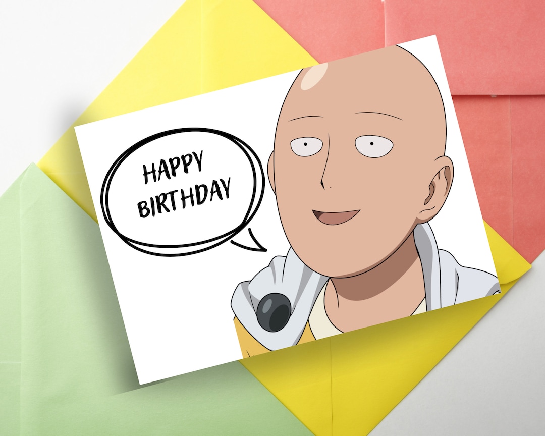 Anime Birthday Card |funny Birthday Card |manga Birthday Card ...