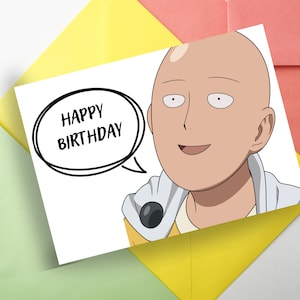 Tarjeta de cumpleaños de anime / Tarjeta de cumpleaños divertida / Tarjeta de cumpleaños de manga / Imprimible / Tarjeta para un amigo / Amante del anime /