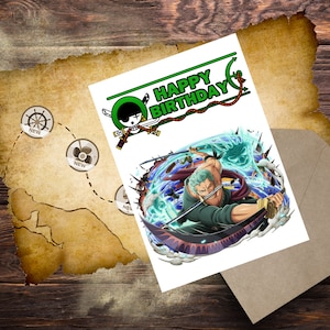 Printable Pirate Adventure Birthday Card| Inspired by the Thrilling World of Anime| Gift for anime fan| Birthday Card for Kids|Anime Card