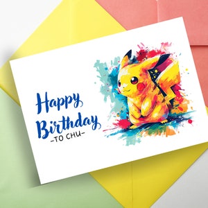 Cartão de aniversário de anime, cartão de aniversário personalizado para jogadores | Cartão de felicitações para meninos e meninas | Jogadores de todas as idades | Presente para jogadores de videogame