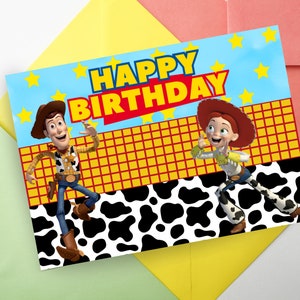 Cowboy-Geburtstagskarte | Cowboy Geburtstagskarte für Kinder zum Ausdrucken | Alles Gute zum Geburtstag Karte| Sofort Download