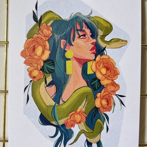 Schlangenmädchen | Kunstdruck