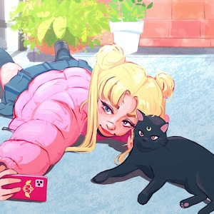 Usagi and Luna | Art Print