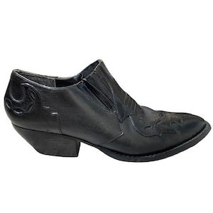 Vintage 90s Black Leather Low Cut Booties