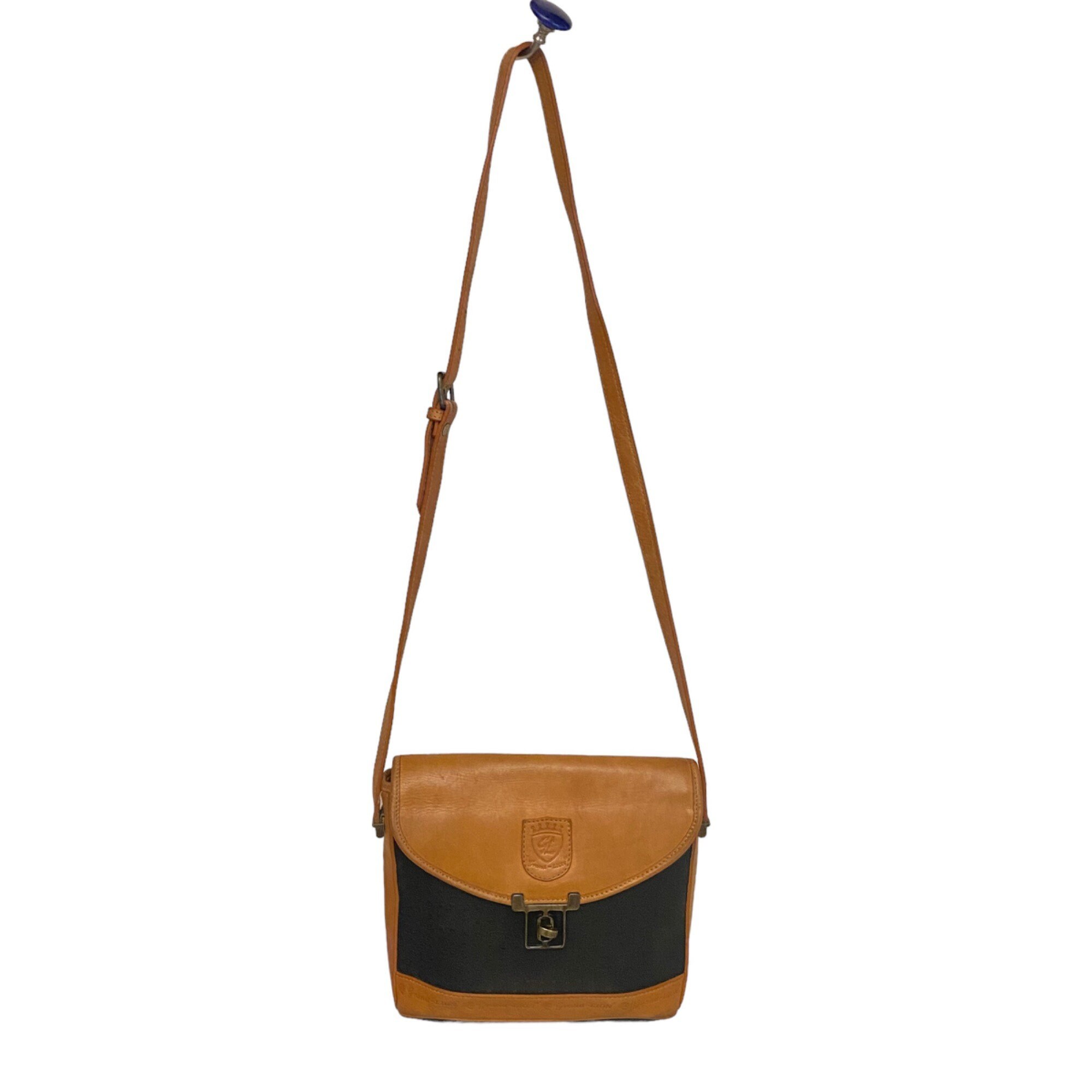 Vintage Grand Lion Leather Two-tone Crossbody Bag - Etsy