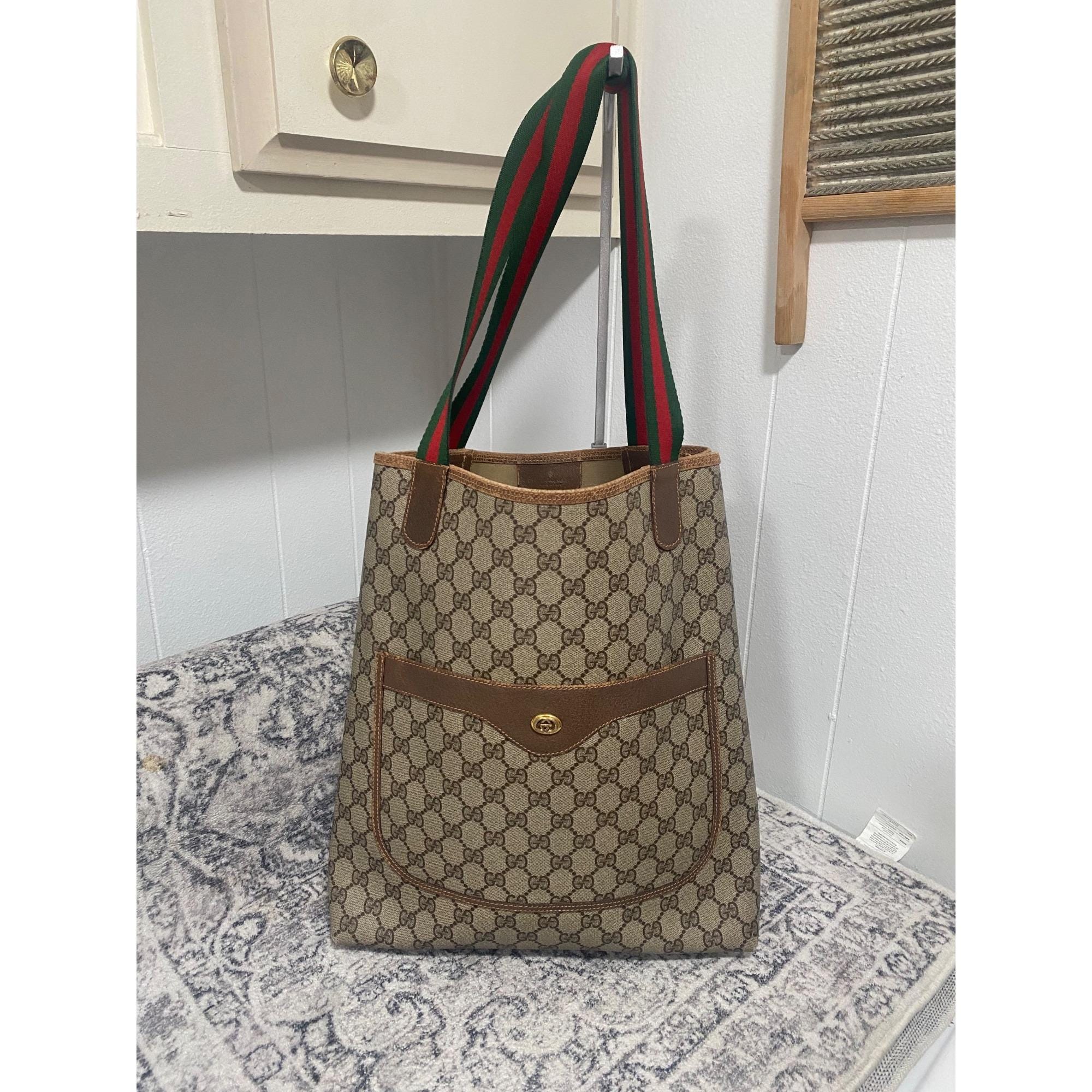 Vintage Gucci GG Supreme Monogram Sherry Line Canvas Tote Bag in 