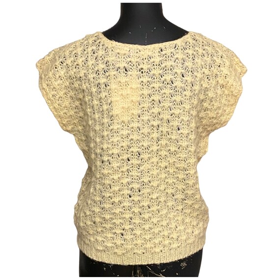 Vintage Chez Maurice Chunky Knit Yellow Top size … - image 4