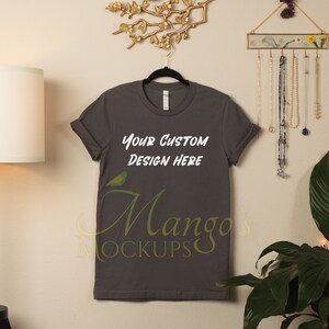 Bella Canvas 3001 Asphalt Shirt - Bella Canvas Mockup - 3001 Mockup - Flat Lay Mockup - Asphalt Shirt Mockup - Boho Mockup - Studio Mockup