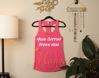 Next Level 1533 Hot Pink Shirt - Next Level Mockup - 1533 Mockup - Boho Flat Lay Mockup - Hot Pink Shirt Mockup - Studio Mockup - Mangos