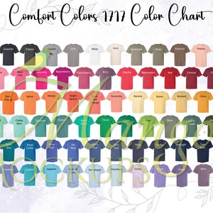 Comfort Colors 1717 Unisex Color Chart - Shirt Color Chart - Comfort Colors 1717 Color Chart Mockup - Color Chart Mockup - Shirt Color Guide