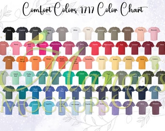 Comfort Colors 1717 Unisex Color Chart - Shirt Color Chart - Comfort Colors 1717 Color Chart Mockup - Color Chart Mockup - Shirt Color Guide