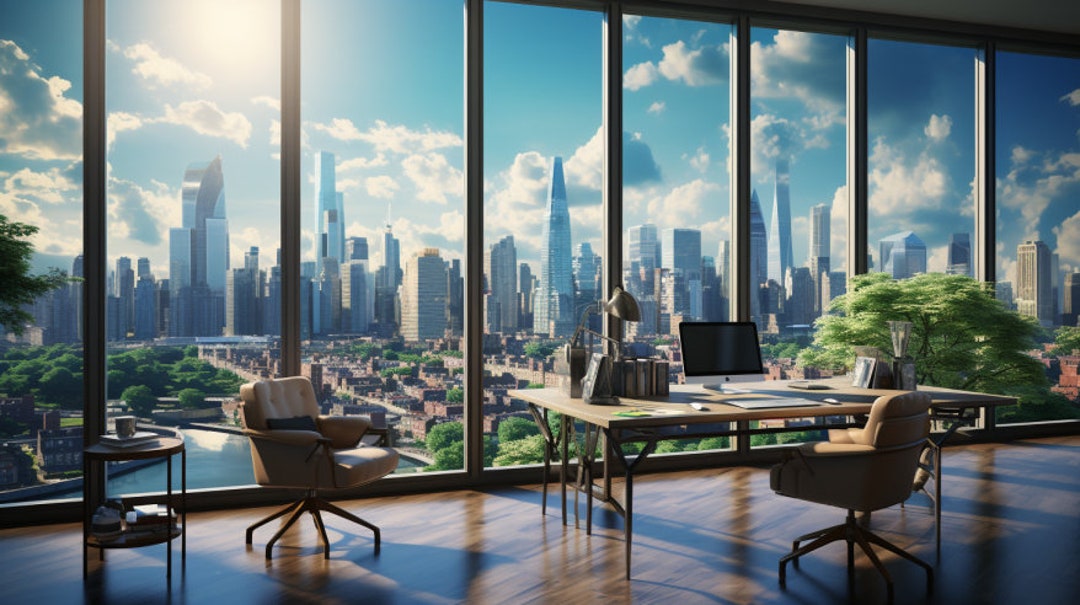 Zoom Virtual Background Office Background Modern Executive Etsy