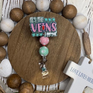 Cute Glitter IT&#39;S The Veins For Me Badge Reel, Lab Badge Reel Phlebotomy Badge Reel, Lab Tech Badge Reel, Lab Tech Gift, Gift for Her,