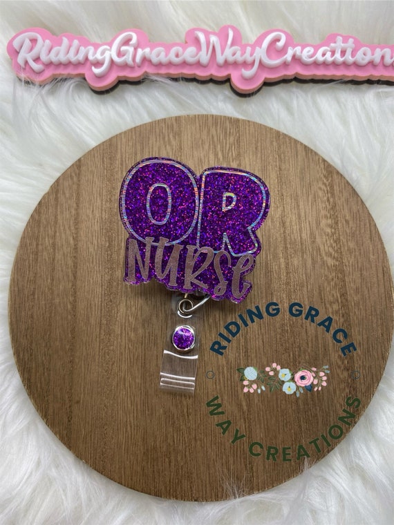 Cute Purple Glitter OR Nurse Badge Reel, Nurse Badge Reel, Registered Nurse Badge  Reel, Operating Room Nurse Badge Reel, Gift for Her, Gift -  UK
