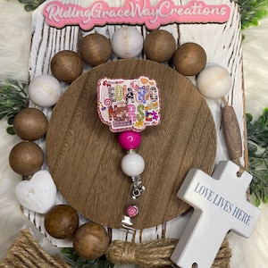 Cute Pink Glitter Pediatric Nurse Badge Reel, Peds Nurse Badge Reel, Nurse Badge Reel, Pediatric Office Badge Reel, Pediatric Nurse Gift