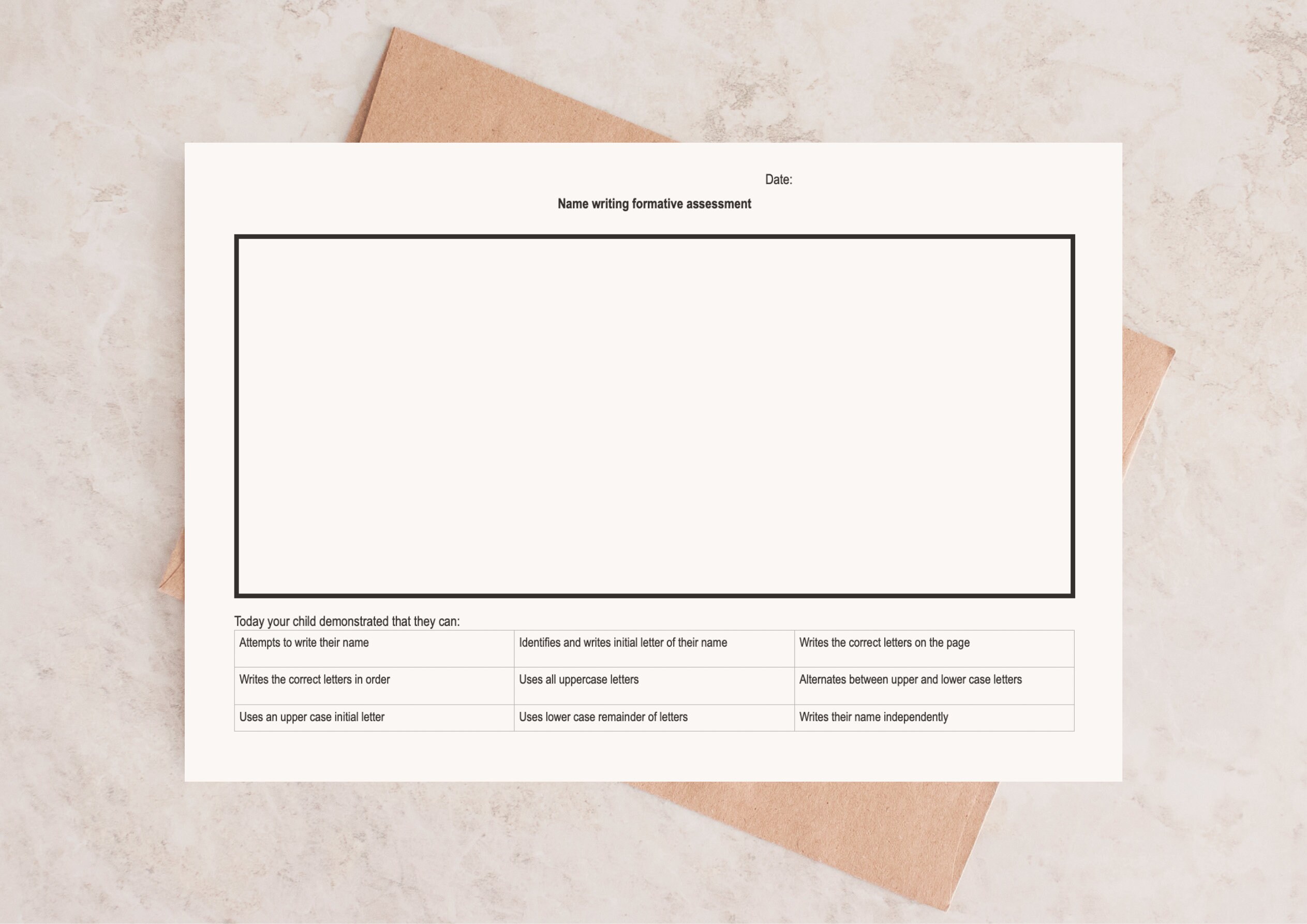 EYLF Friendly Name Writing Formative Assessment - Etsy