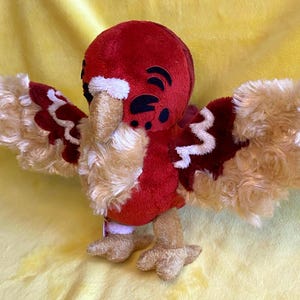 Valentine&#39;s Day Male Scarlet Bird Small Handmade Plushie Stuffed Animal Toy