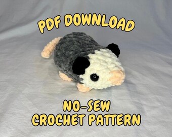No-Sew Pocket Opossum PDF HÄKELANLEITUNG Amigurumi Adorable
