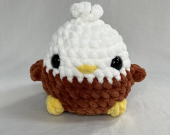 Cute Crochet Chubby Baby Eagle Plushie Amigurumi Adorable Stuffed Animal