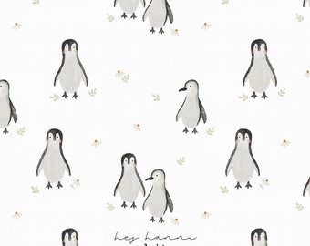 Digitales Stoffdesign Pinguine white nahtloses Muster Kinderstoff Hej Hanni Stoffmuster seamless pattern Stoffe Jungs Kinderkleidung HHF020