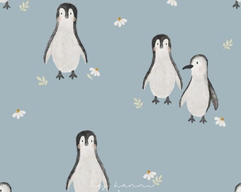 Digitales Stoffdesign Pinguine sky nahtloses Muster Kinderstoff Hej Hanni Stoffmuster seamless pattern Stoffe Jungs Kinderkleidung HHF020