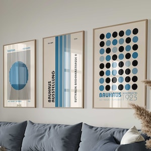 Blue Bauhaus Prints, Bauhaus Poster, Bauhaus Printable Wall Art, Bauhaus Home Decor Print, Bauhaus Print, Trendy Bauhaus Digital Wall Art
