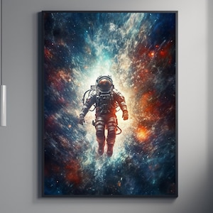 Astronaut Digital Print, Floating Spaceman, STEM, Kids Wall Art, Kids Wall Decor, Gift For Him, Space Art, Astronaut Art, Nasa, Outer Space