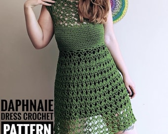 Daphnaie Dress written crochet pattern, pdf pattern, crochet tutorial