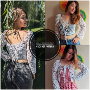 Leila Bolero/ Top WRITTEN CROCHET PATTERN, pdf crochet pattern