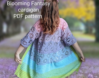 Blooming Fantasy Cardigan written PDF PATTERN