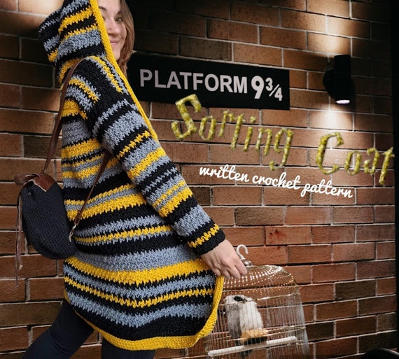 The Sorting Coat written crochet pattern, pdf PATTERN wizard