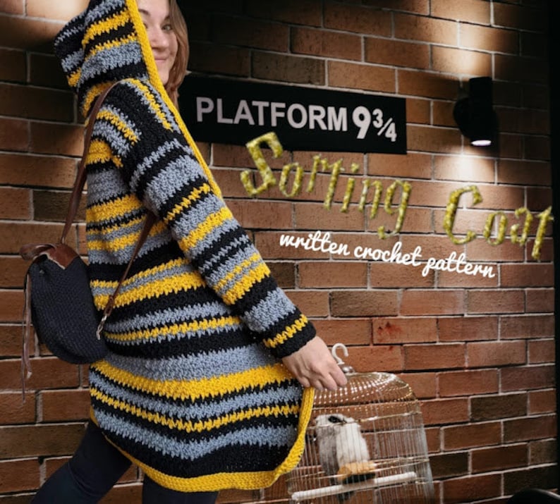 The Sorting Coat written crochet pattern, pdf PATTERN wizard image 1