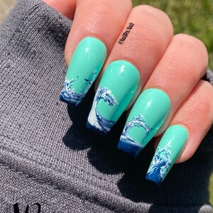 Ocean wave press on nails