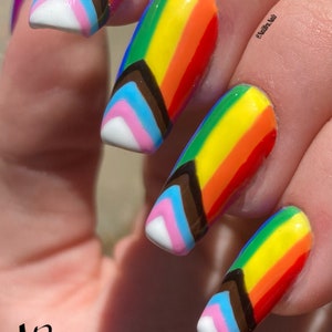 Progress pride flag nails