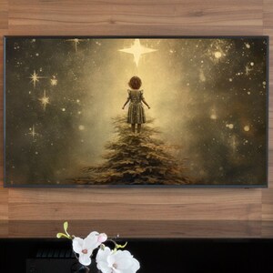 Christmas Art for Frame TV, Nostalgia Vintage Christmas Tree Art Digital Art, Abstract art, Art for Frame TV, Holiday Decor, Holiday Art