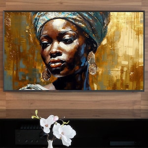 Samsung Frame TV Art Collection, African Queen Digital Art Painting, Instant Download, TV wallpaper,Digital Download, Art for Frame TV