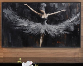 Samsung frame tv art - stunning ballerina art, modern wall decor for your smart home, art for frame tv