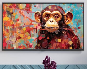Samsung Frame TV Art - Stunning Abstract Monkey Art, Modern Wall Decor for Your Smart Home, Art for Frame TV