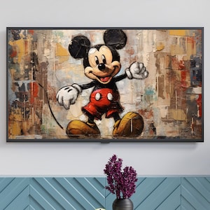 Samsung Frame TV Art, Mickey Mouse Digital Painting, Abstract art, instant download, tv wallpaper, digital download