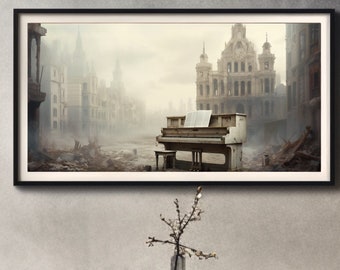Samsung frame tv art, Gothic Abandoned Piano Art, Piano Art, art painting, instant download, beautiful detail