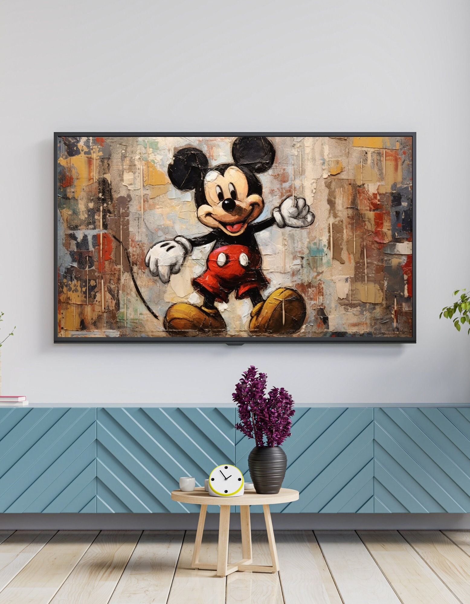 Samsung Frame TV Art, Mickey Mouse Digital Painting, Abstract art, instant download, tv wallpaper, digital download
