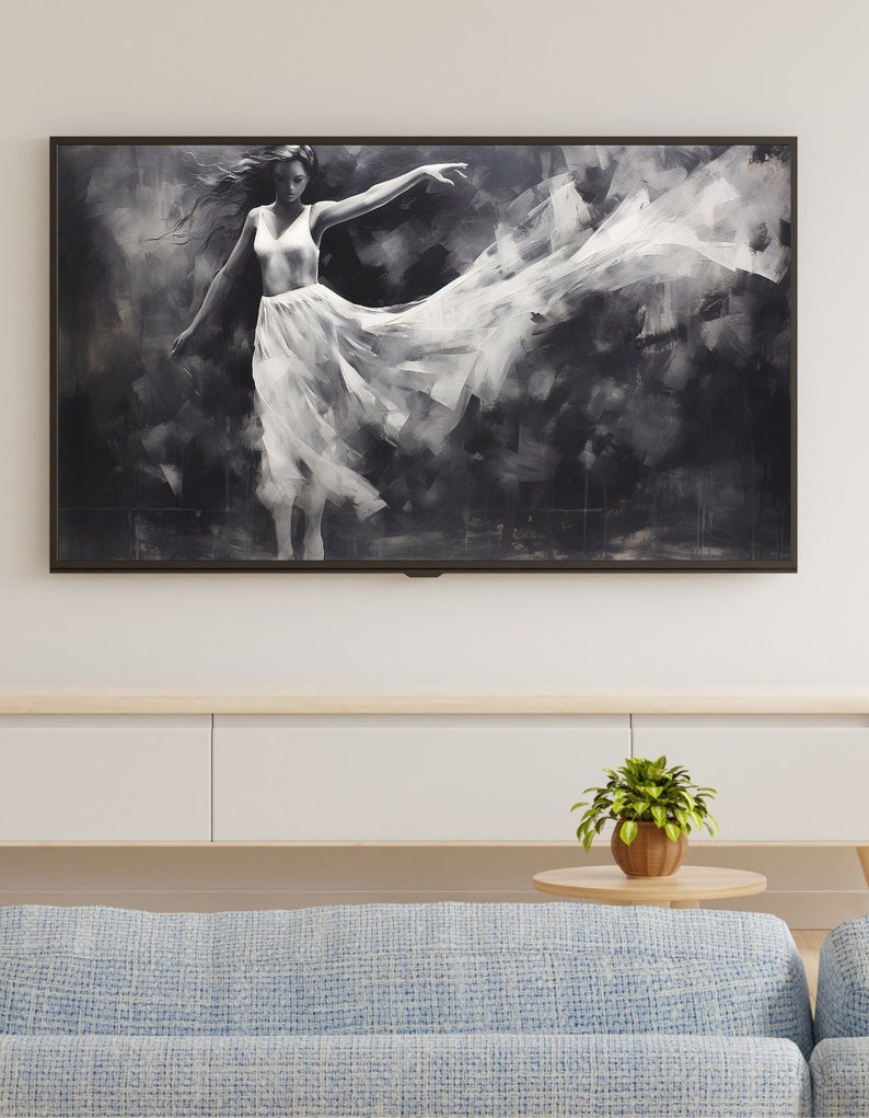 Samsung Frame TV Art Collection, Beautiful Dancer Grayscale Painting