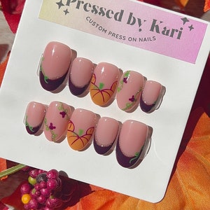 Disney Mickey pumpkin inspired fall nails