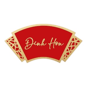 Dinh Hon Engagement Decorative Vietnamese Wedding Sign | Asian Weddings, Engagements, Tea Ceremonies, Traditional Events