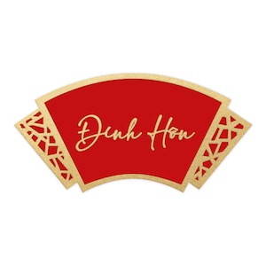 Dinh Hon Engagement Decorative Vietnamese Wedding Sign | Asian Weddings, Engagements, Tea Ceremonies, Traditional Events