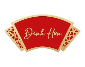 Dinh Hon Engagement Decorative Vietnamese Wedding Sign | Asian Weddings, Engagements, Tea Ceremonies, Traditional Events