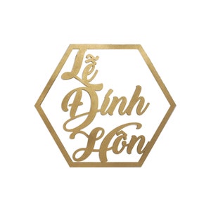 Lễ đính hôn Vietnamese Engagement Ceremony Sign (D2) | Tea Ceremonies, Asian Event Signs