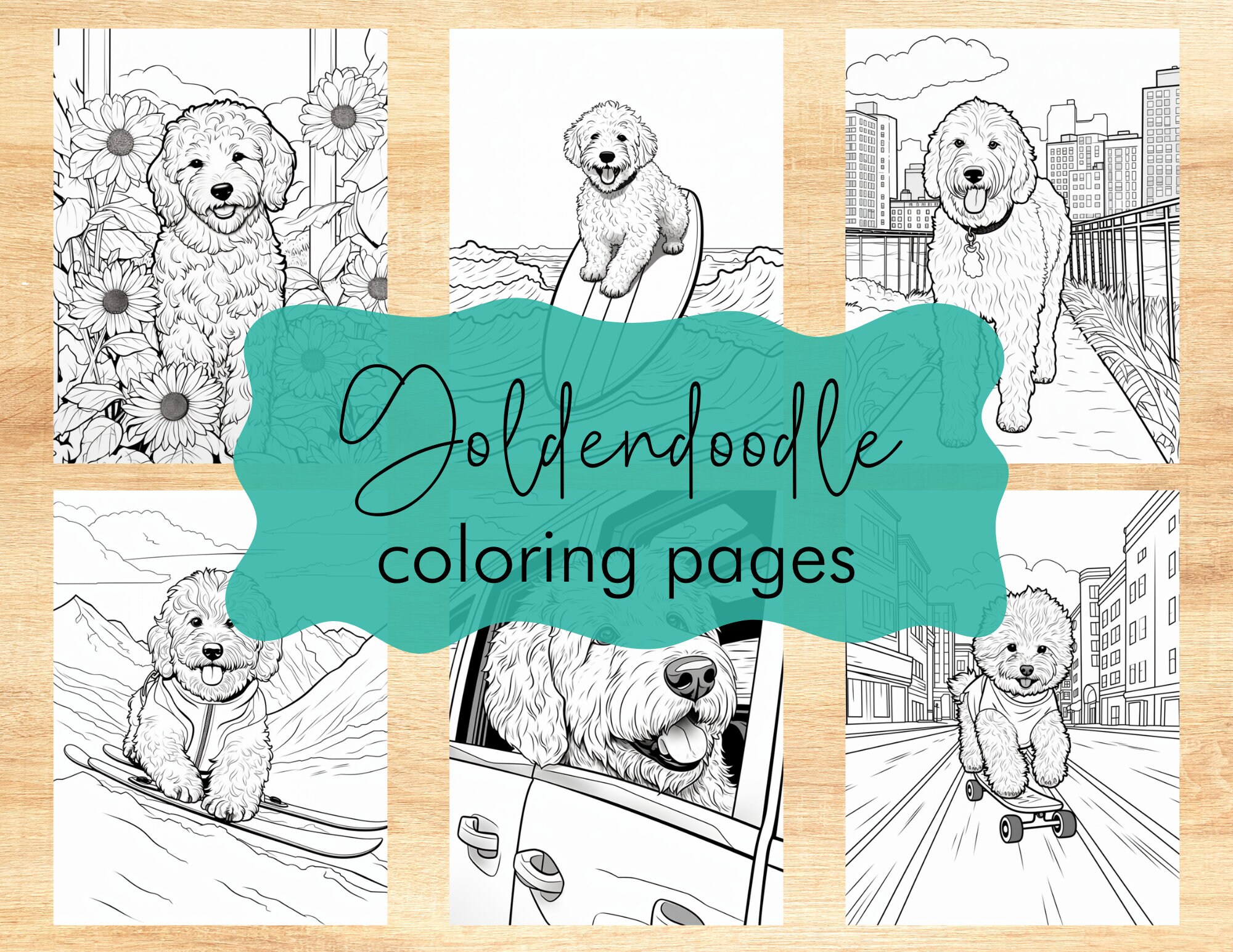 Goldendoodle Coloring Book Pages Animal Coloring Pages for Adults, Boys