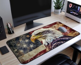 Patriotic Eagle Desk Mat – A Symbol of Strength & Freedom for Your Workspace