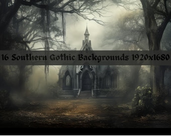Southern Gothic 16 Pack: Romantic and Mysterious Digital Backdrops,Digital backgrounds, Desktop background, photoshop overlays